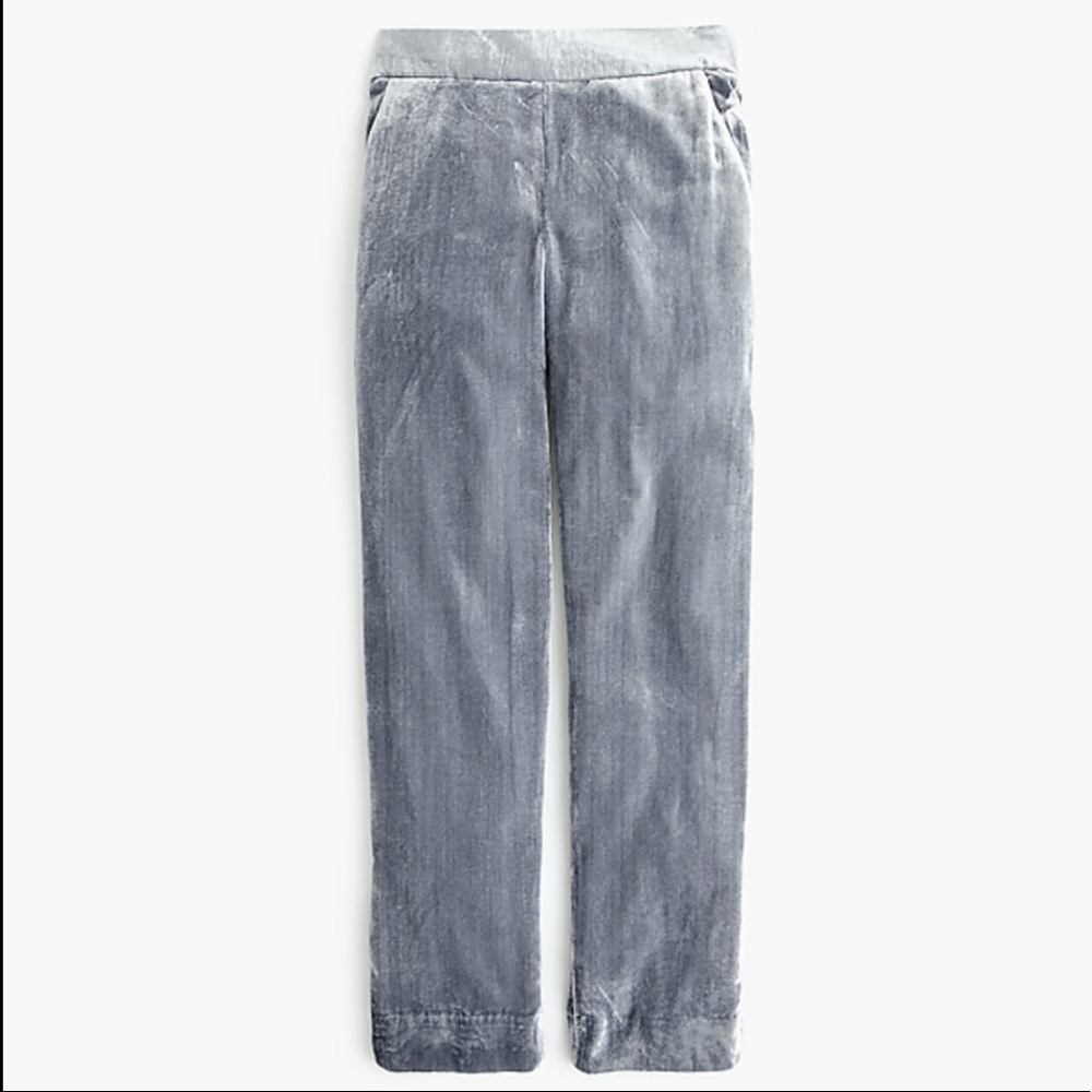 J.Crew Gray Velvet Pull-On Pants NWT